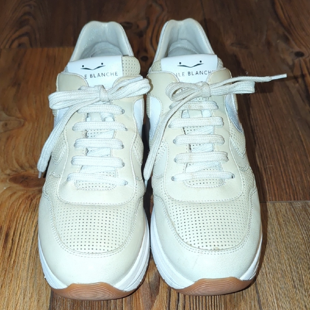 Voile Blanche Cream Leather Sneakers 41